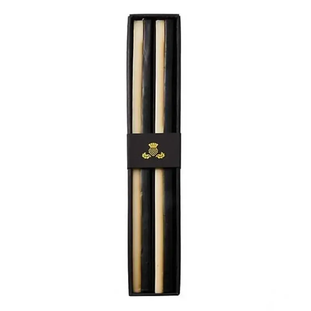 Brand New Mackenzie-Childs Quatro Black & Ivory Dinner Candles, Set of 2